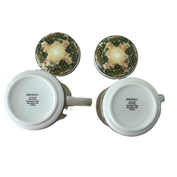 Fine China Oriental Tea Mug with Lid Set 2 by Bossigi - Picture 5 of 6
